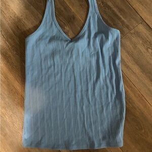 Warehouse Light Blue Ribbed Tank Top